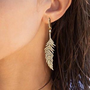 APM Monaco Feather Dropping Earrings